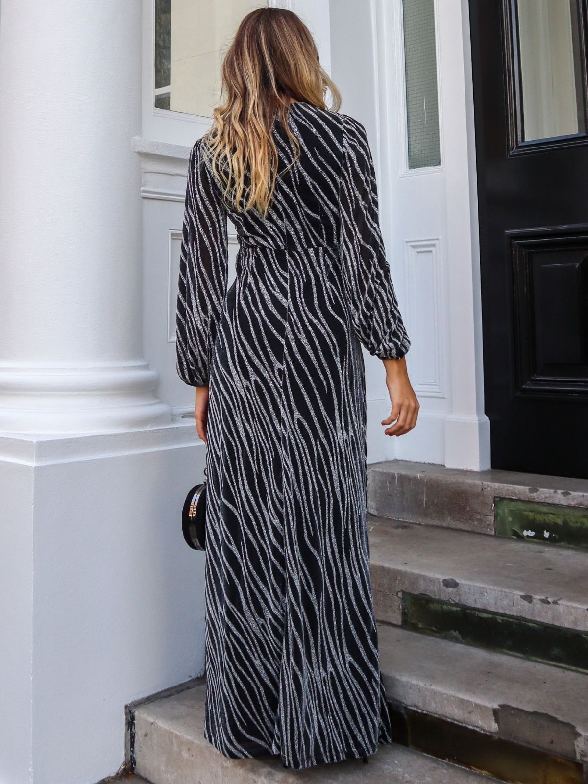 Cut Out Maxi Dress | Tami Dress in Metallic Zebra