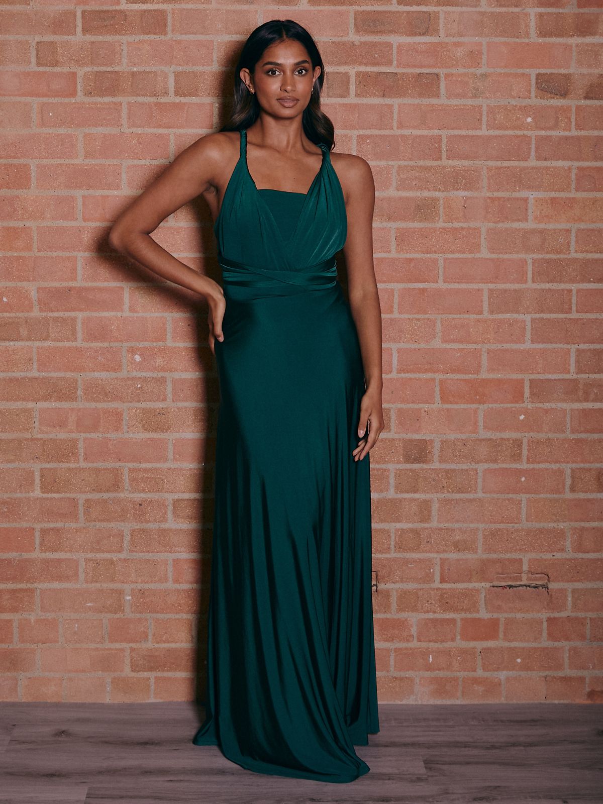 Multi-way Slinky Maxi Dress / Emerald