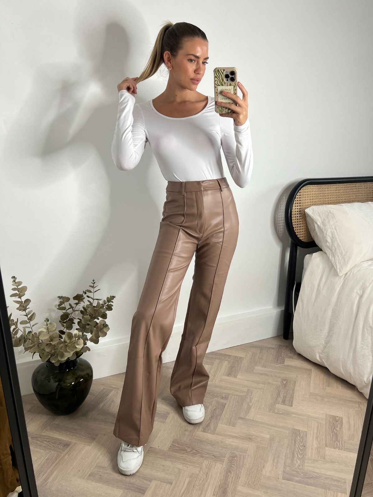 PU Flared Trouser | Alyssa PU Flare Trouser / Camel