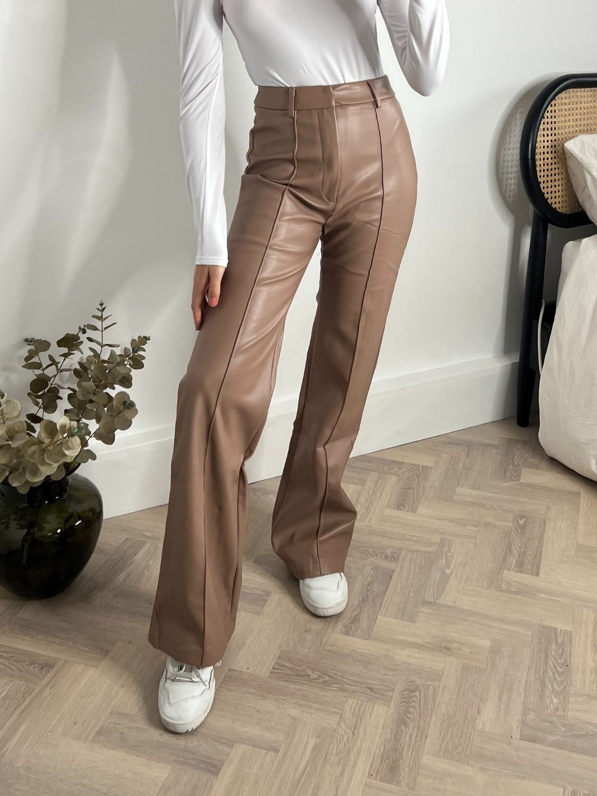 PU Flared Trouser | Alyssa PU Flare Trouser / Camel