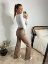 PU Flared Trouser | Alyssa PU Flare Trouser / Camel