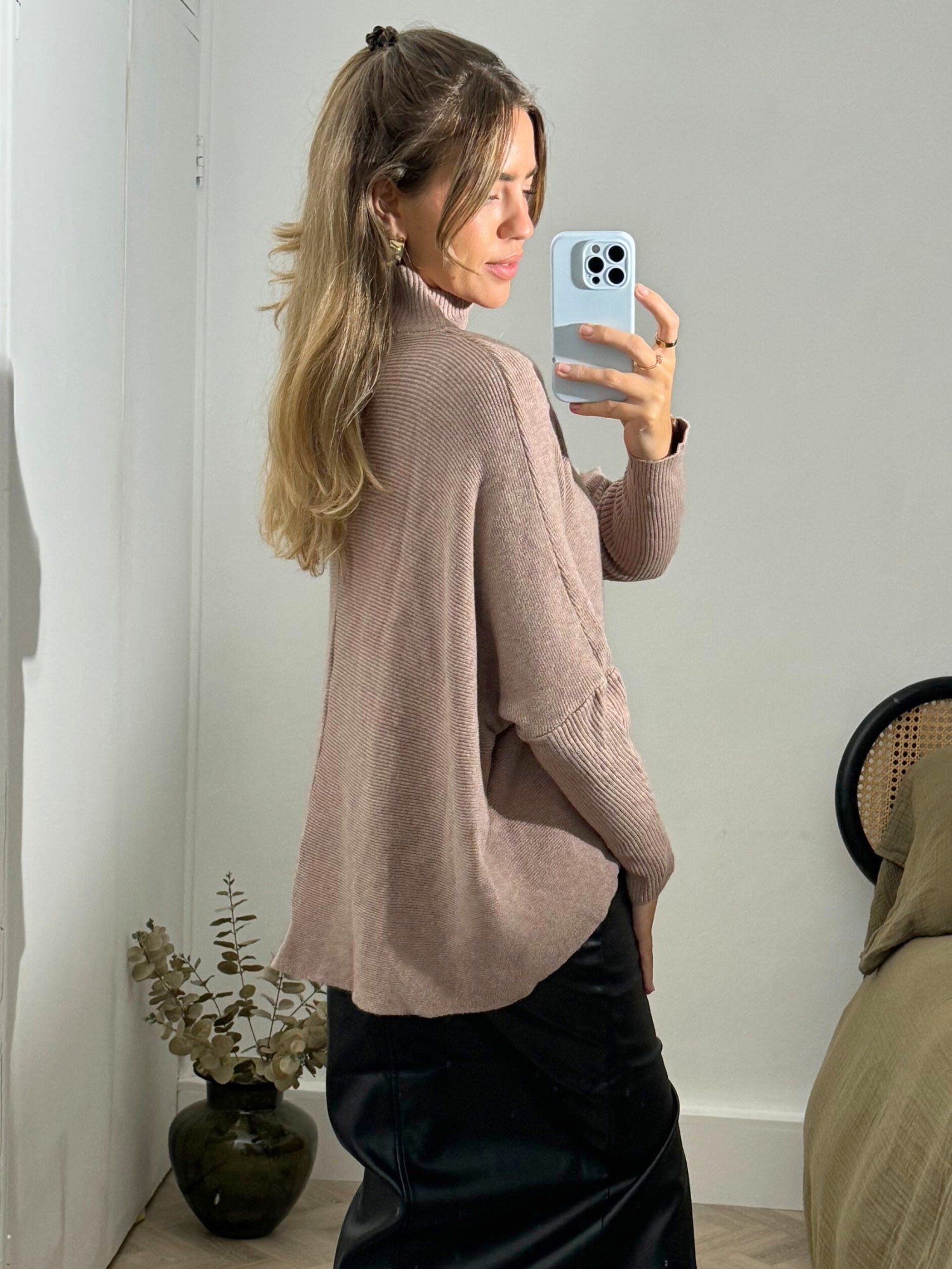 Longer Length Hope Knitted Jumper in Beige