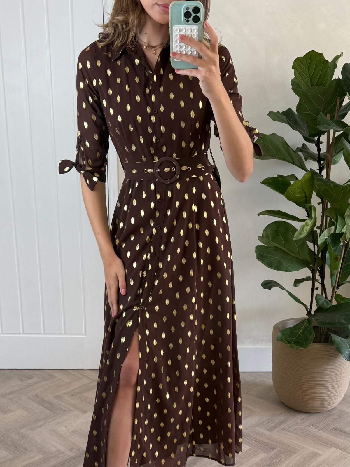 Daphne foil spot in Chocolate brown