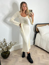 Cream Knit Midi Dress | Haisley Sweetheart Dress