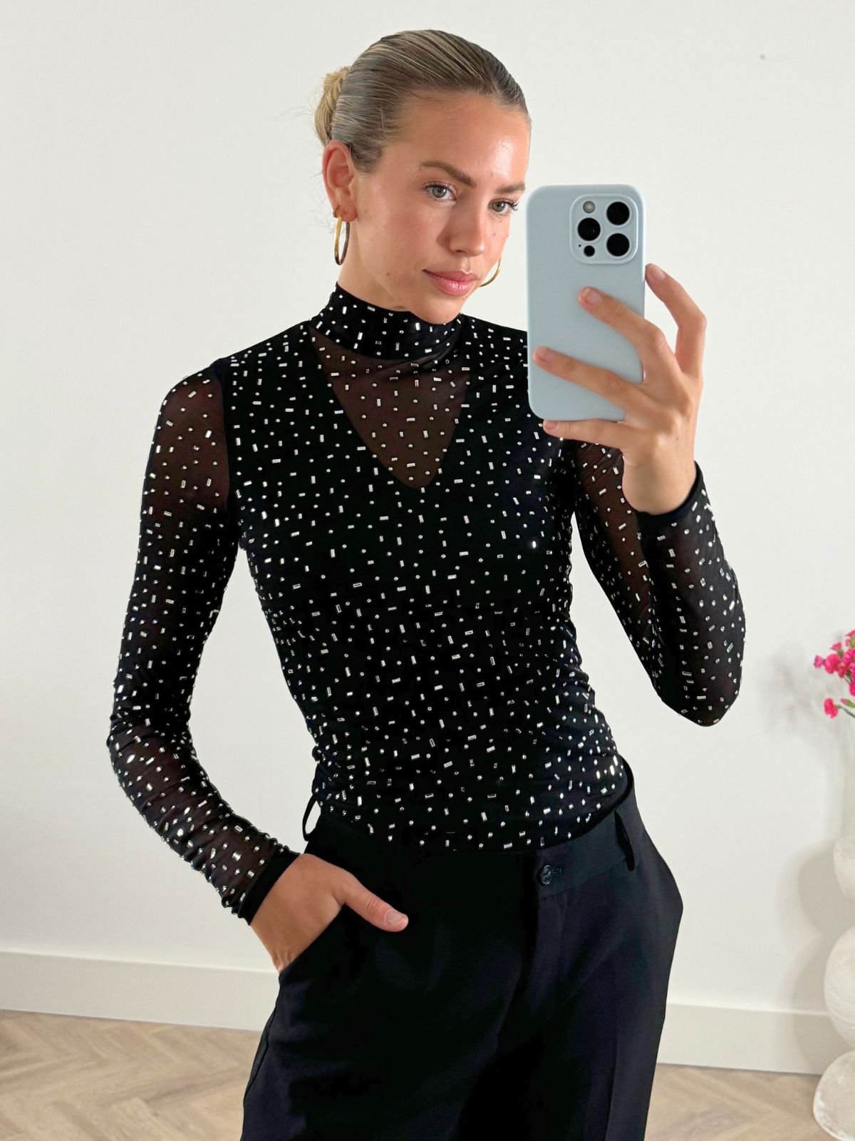 Polka dot mesh bodysuit deals