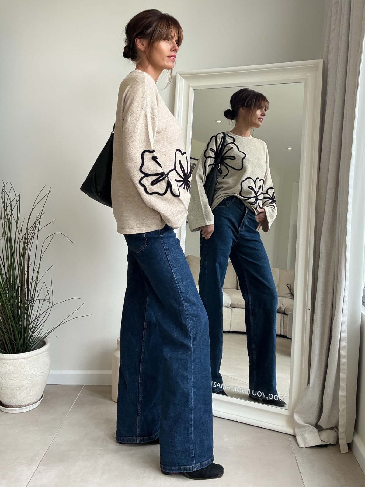 Flo Flower Detail Beige Jumper