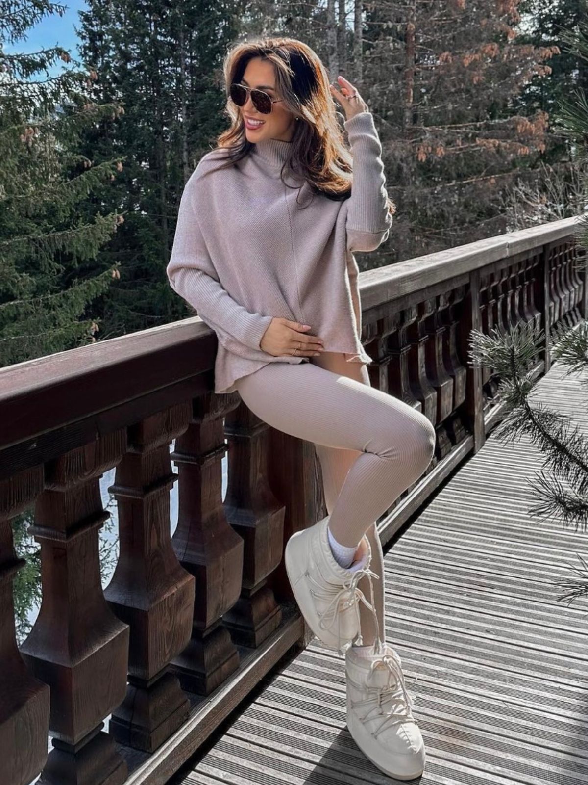 Longer Length Hope Knitted Jumper in Beige