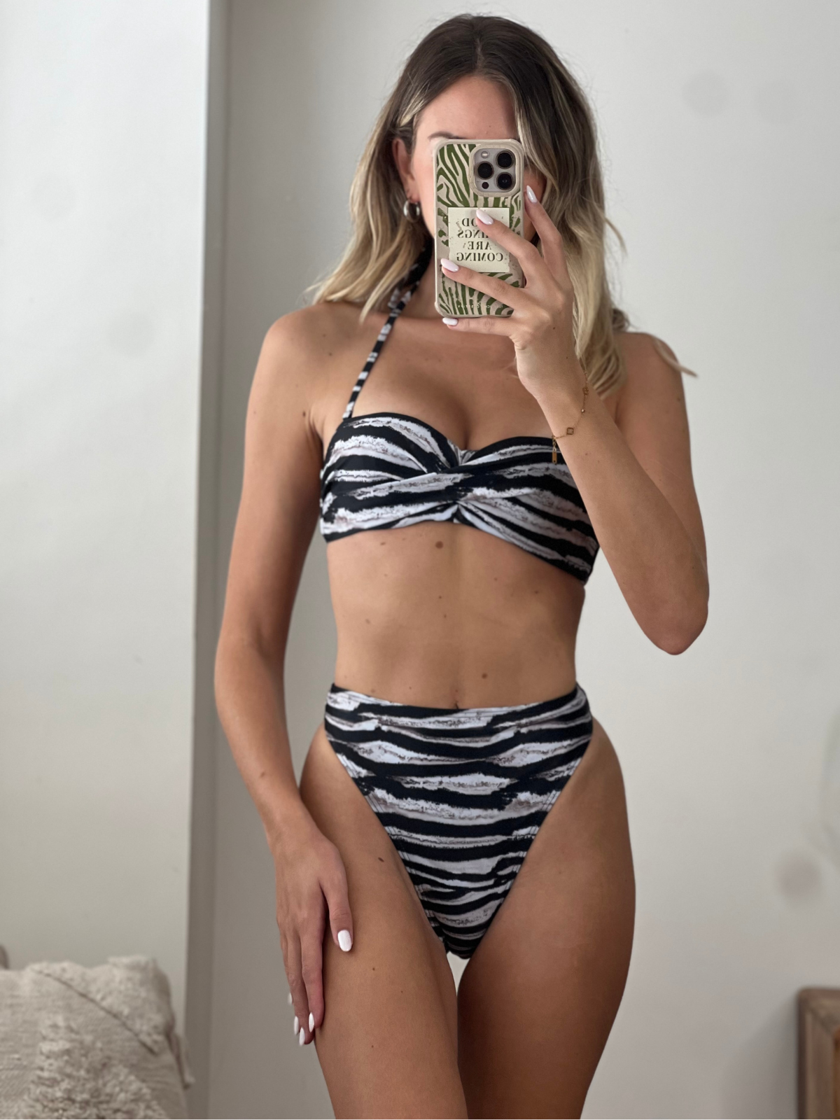 South Beach Leo High waist Bikini Bottom / Mono Zebra
