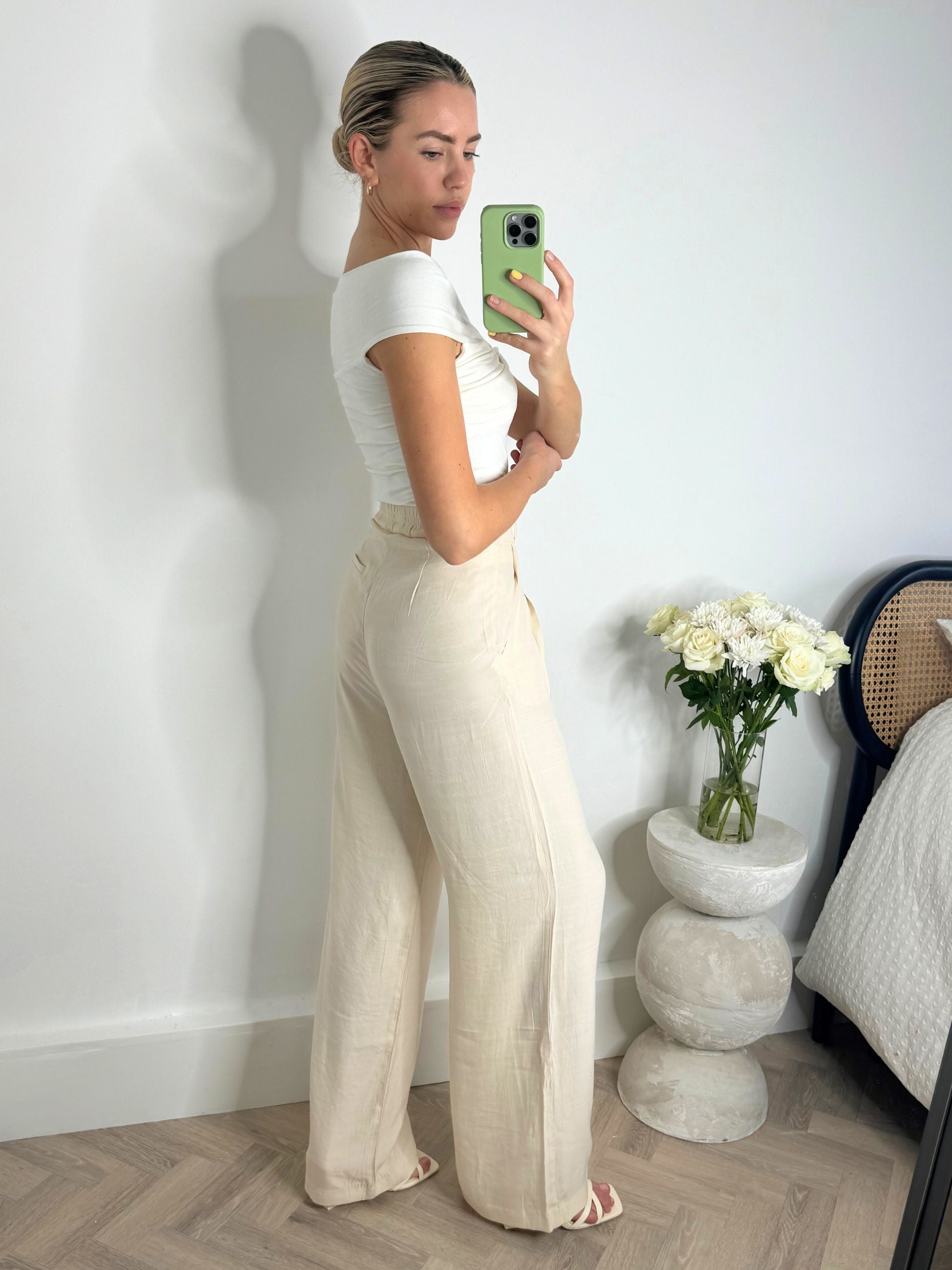 Albi Cream Wide Leg Trouser