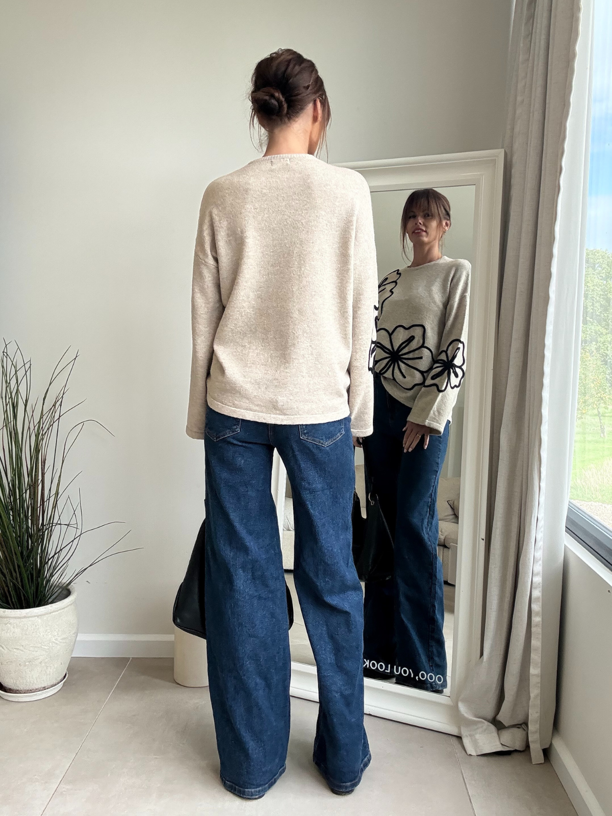 Flo Flower Detail Beige Jumper