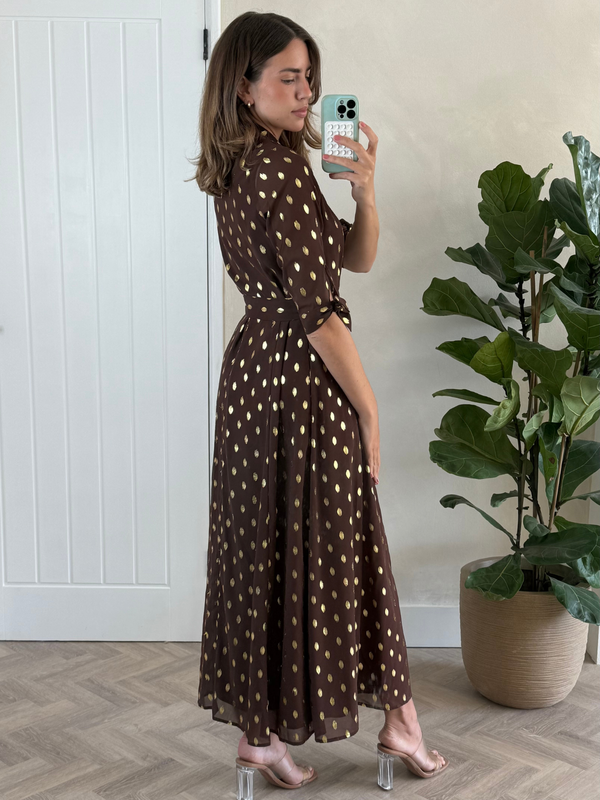 Daphne foil spot in Chocolate brown