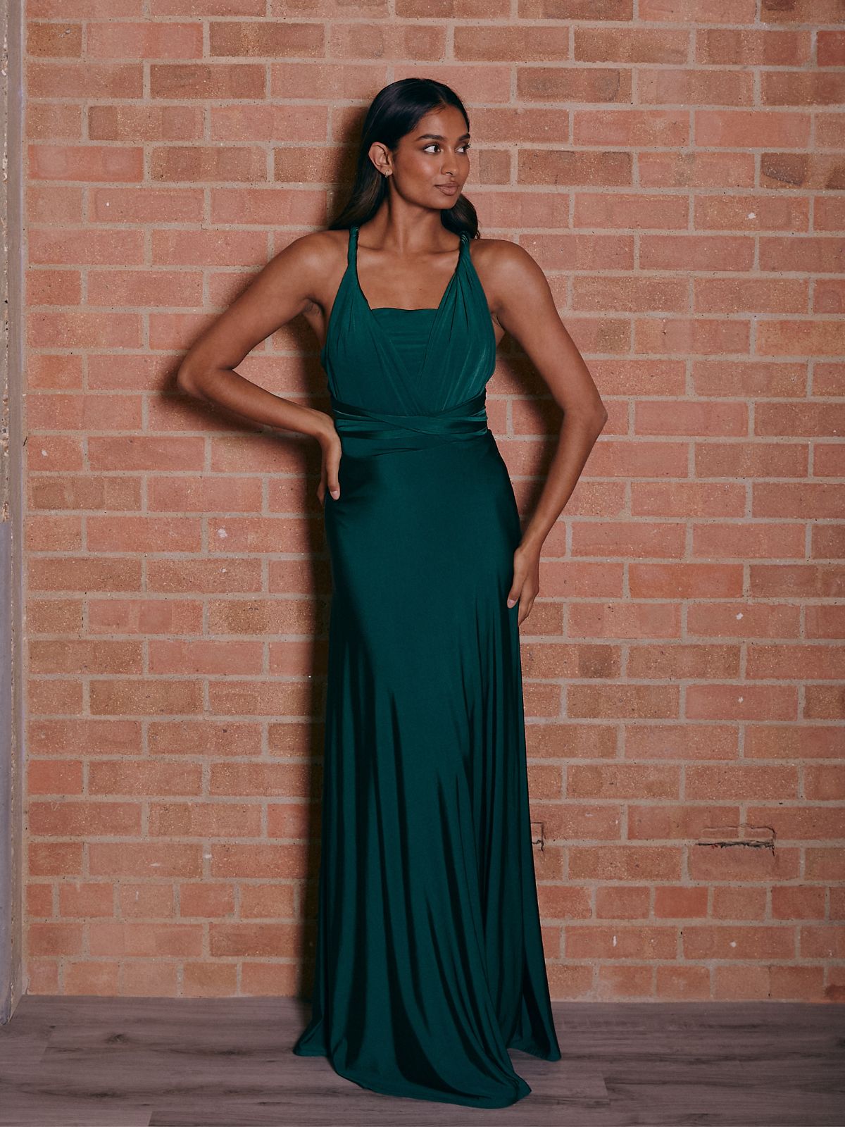 Bridesmaids Jersey Bandeau Top / Emerald
