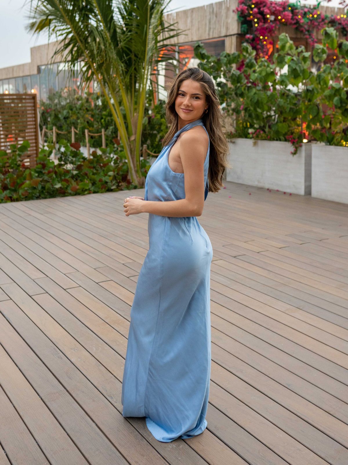 Blue Satin Bridesmaid Dress