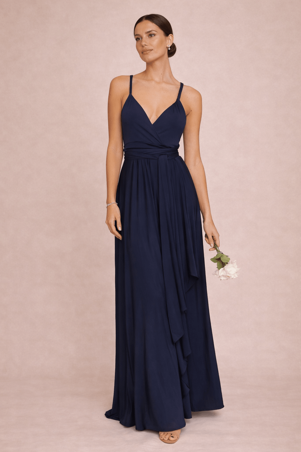 Multi-way Slinky Maxi Dress / Navy