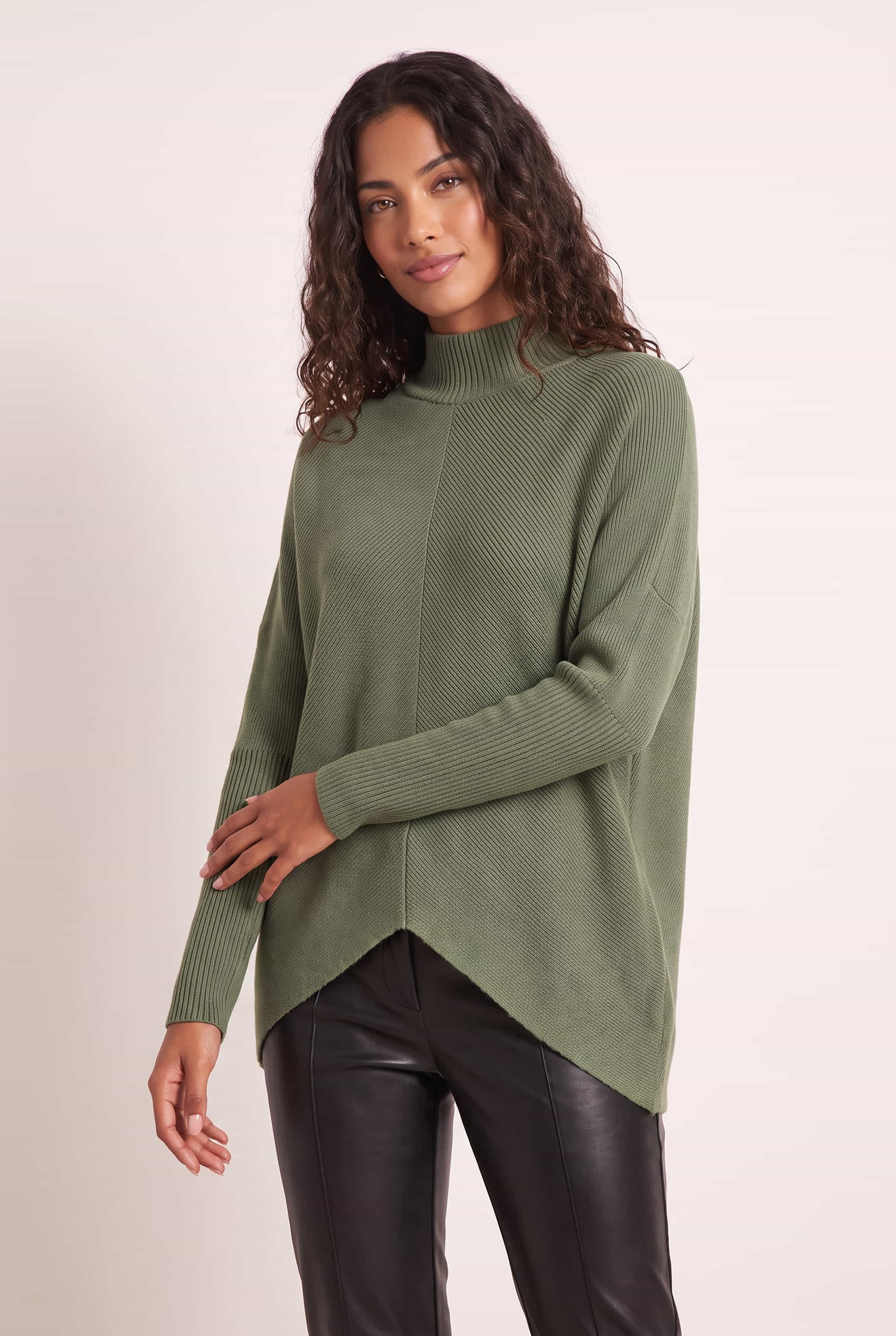 Hope Knitted High Neck Jumper / Khaki