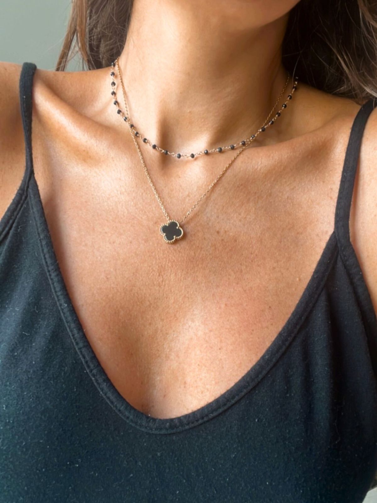 Designer Inspired Black Clover Necklace