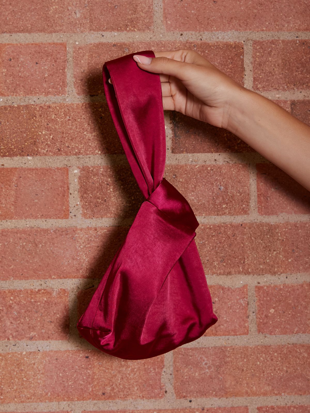 Satin Bridesmaids Pouch Bag / Claret