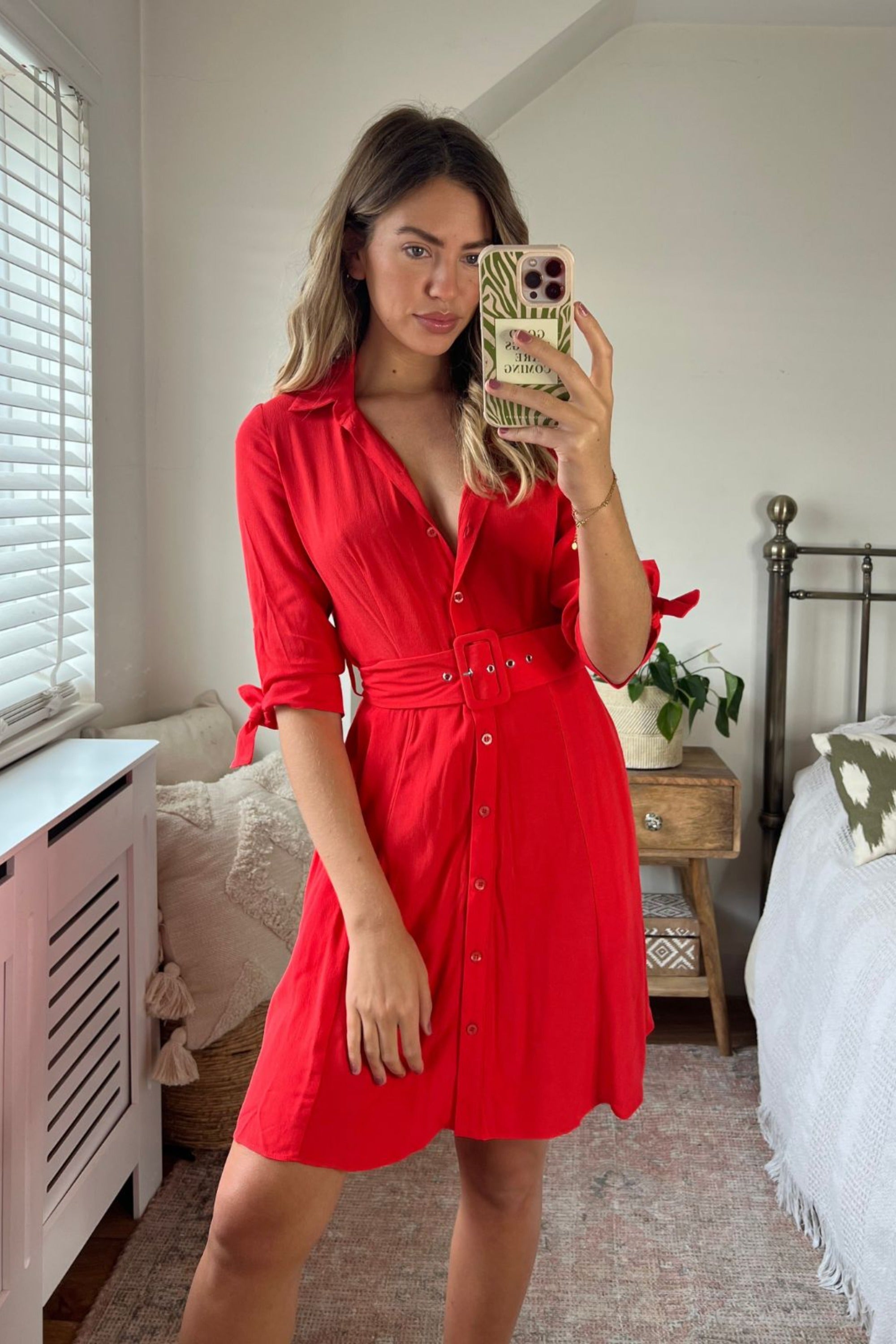 Red Shirt Mini Dress – Style Cheat