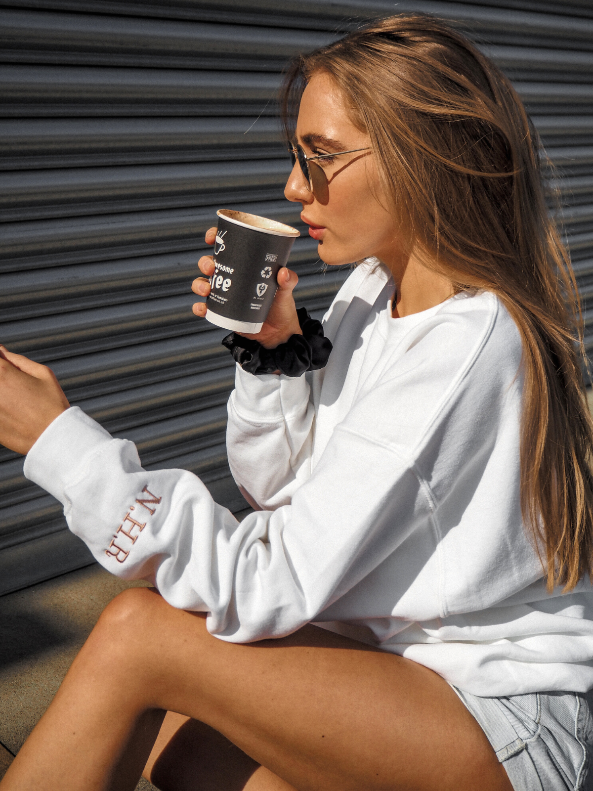 Personalised White Sweater | Kai White Round Neck Sweater