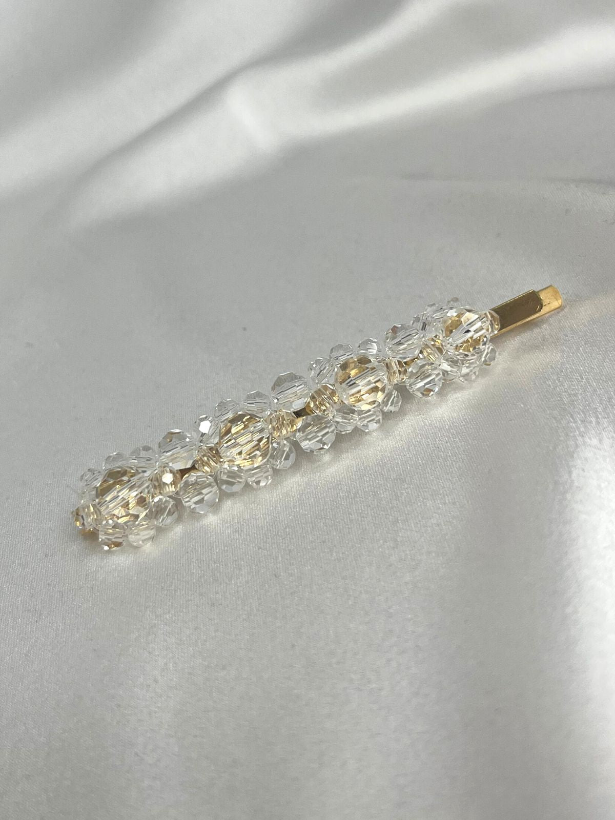 Sparkly Cluster Bead Hair Clip / Clear