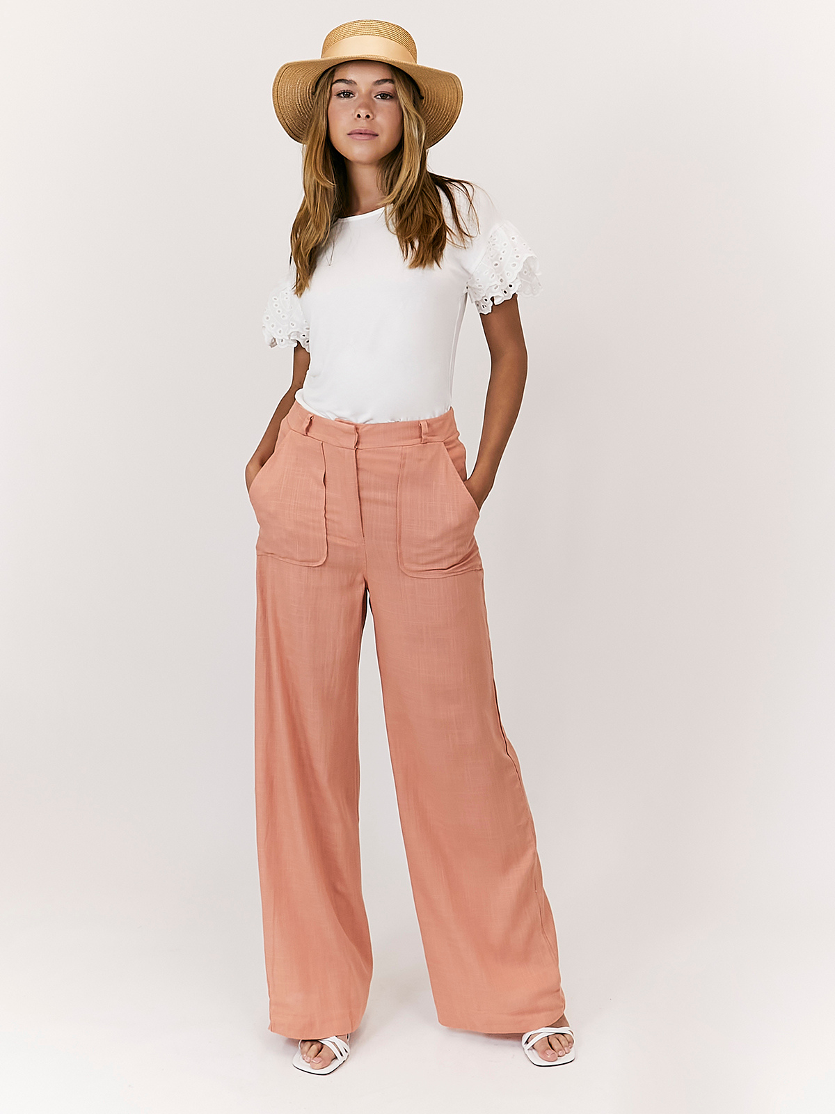 Peach Linen Trousers | Linen Trousers - Style Cheat