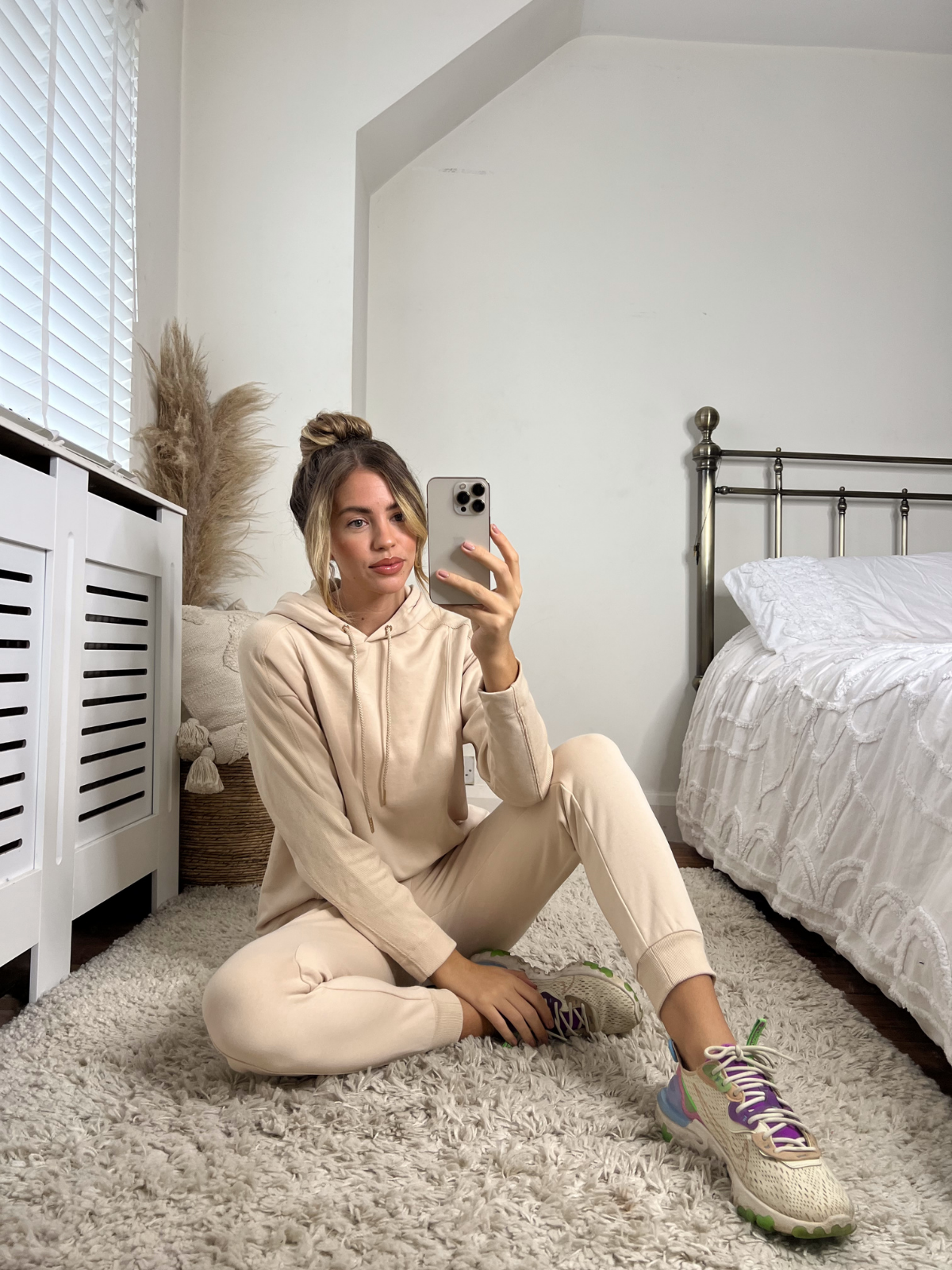 Cream Joggers | Neutral Rib Detail Jogger