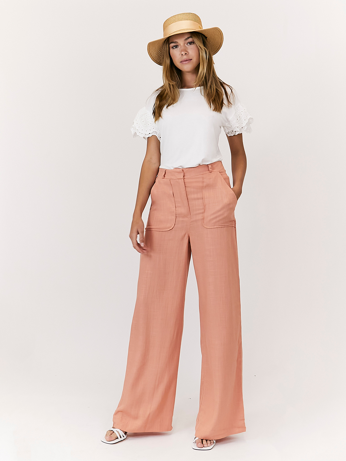 Peach Linen Trousers | Linen Trousers - Style Cheat