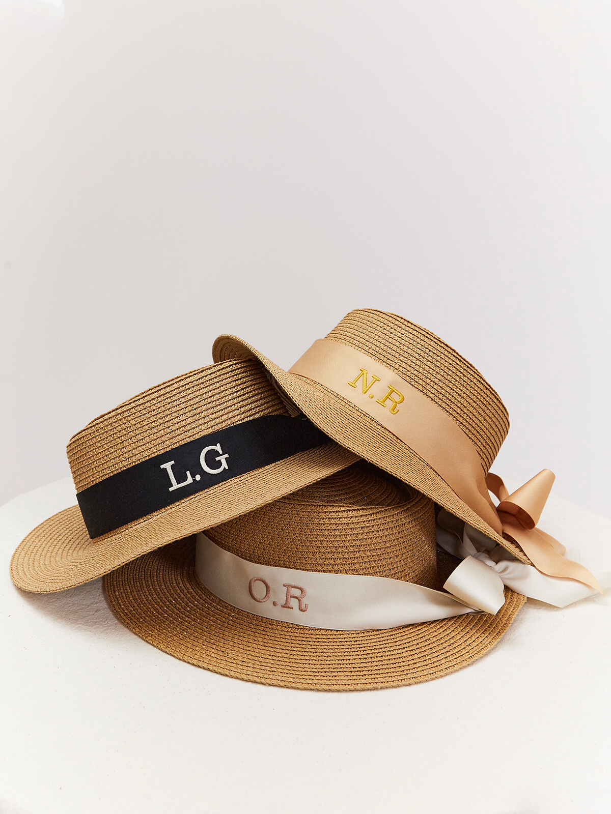 Mykonos Personalised Ribbon Panama Hat / Ivory