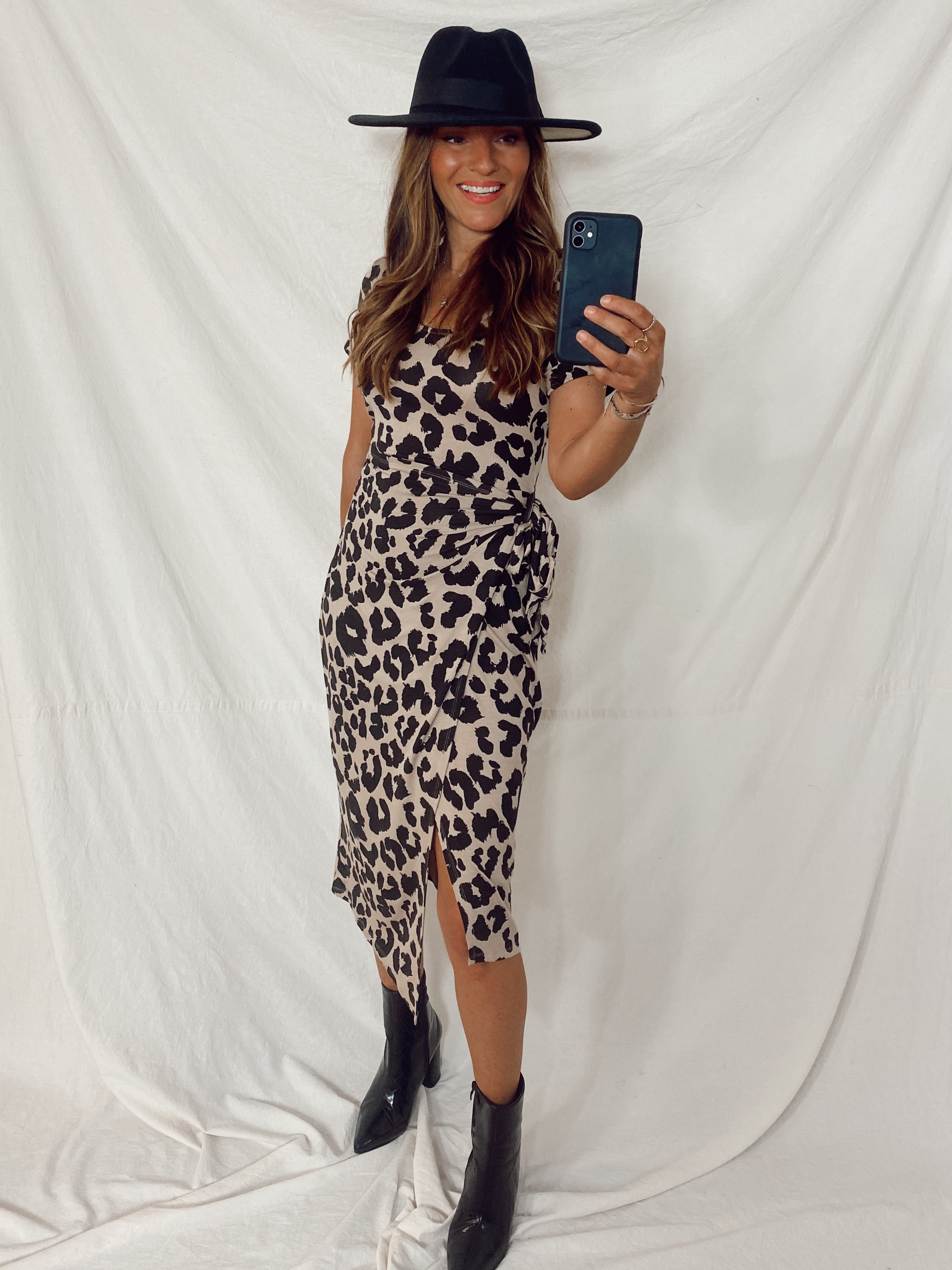 Animal Print Midi Wrap Dress | Midi Wrap Dress - Style Cheat
