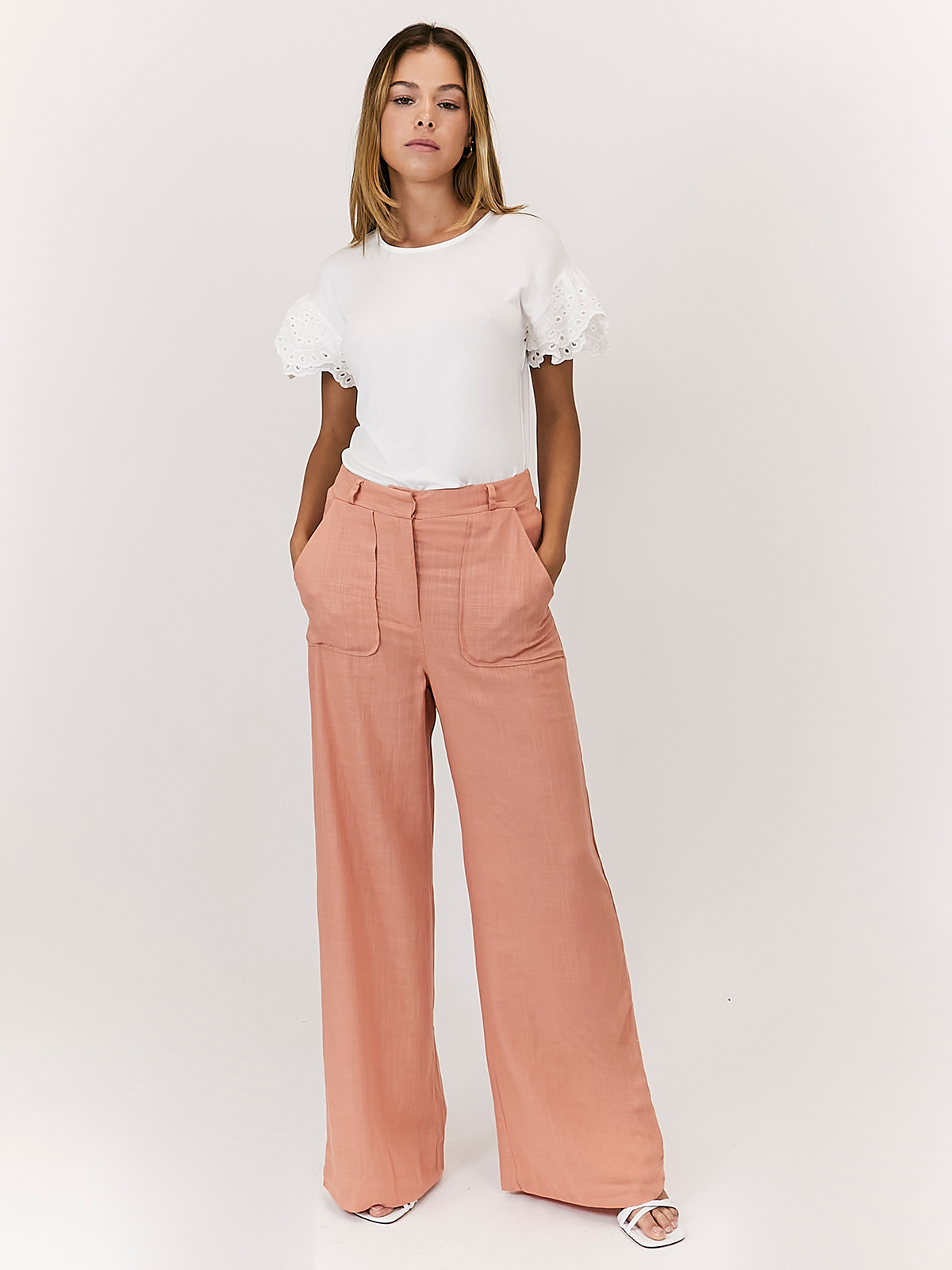 Peach Linen Trousers | Linen Trousers - Style Cheat