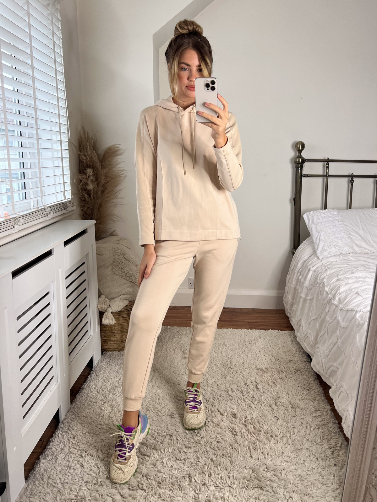 Cream Joggers | Neutral Rib Detail Jogger