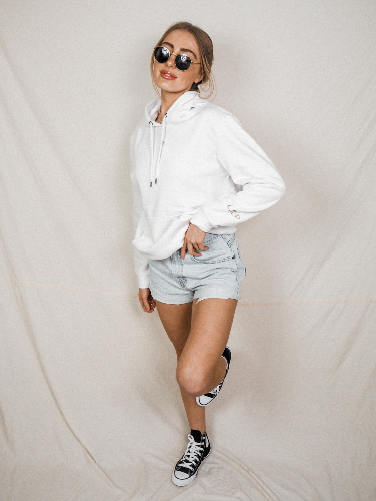 Personalised White Hoodie | Kris White Star Hoodie