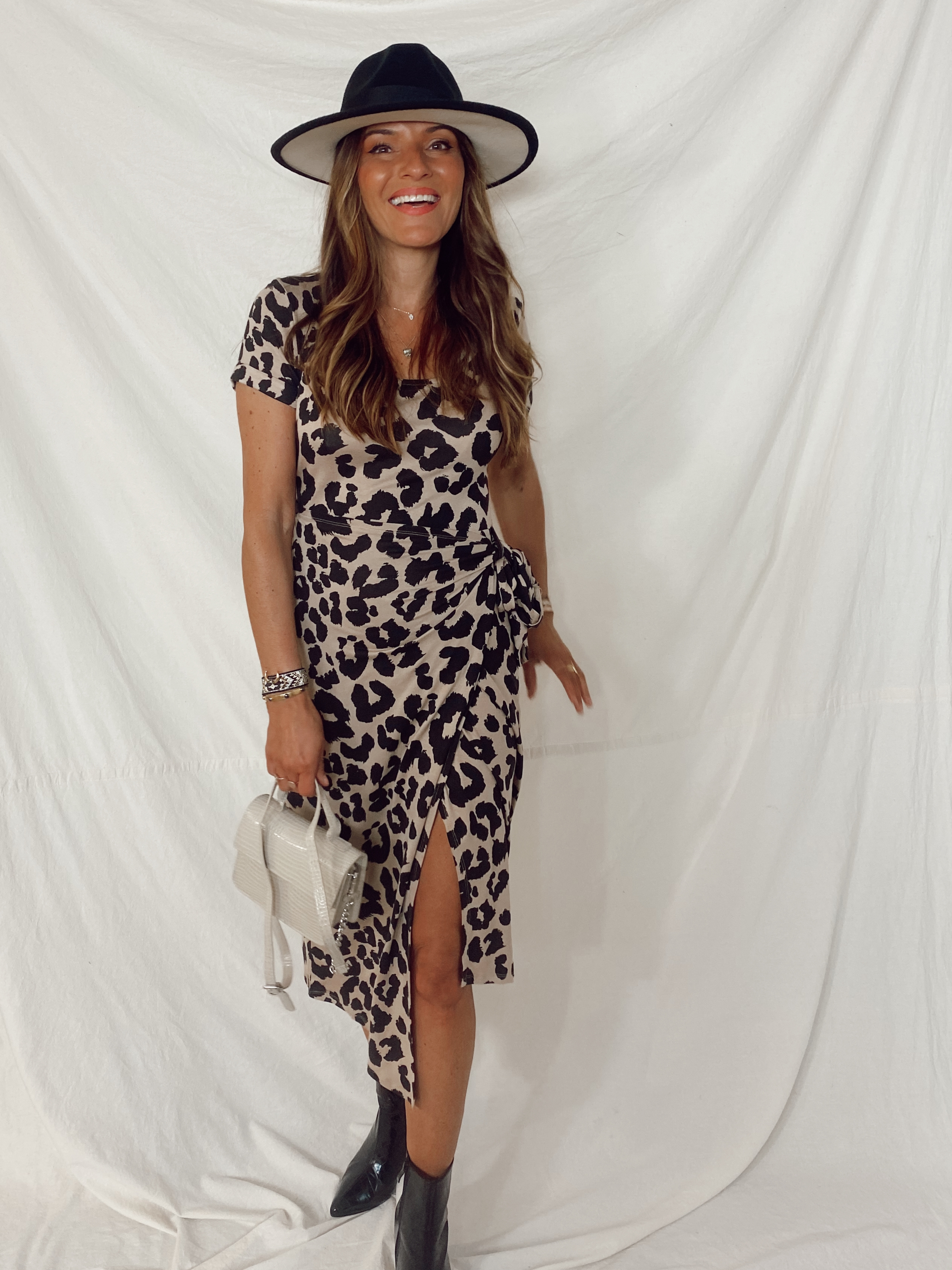 Animal Print Midi Wrap Dress | Midi Wrap Dress - Style Cheat