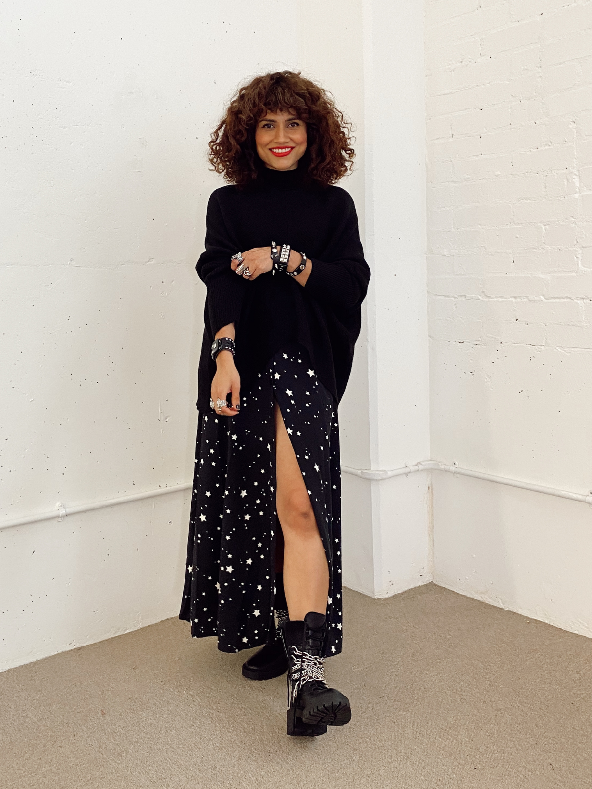 Star Print Shirt Dress