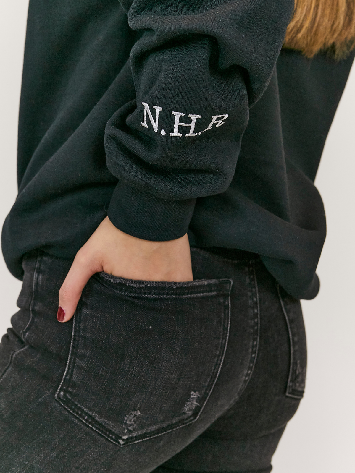 Kai Personalised Round Neck Star Sweater / Black