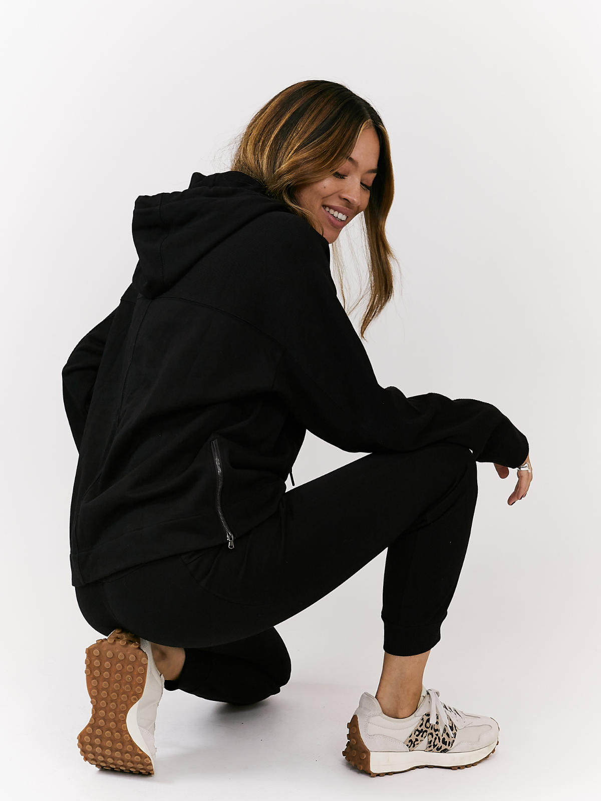 Black Joggers | Black Rib Detail Jogger