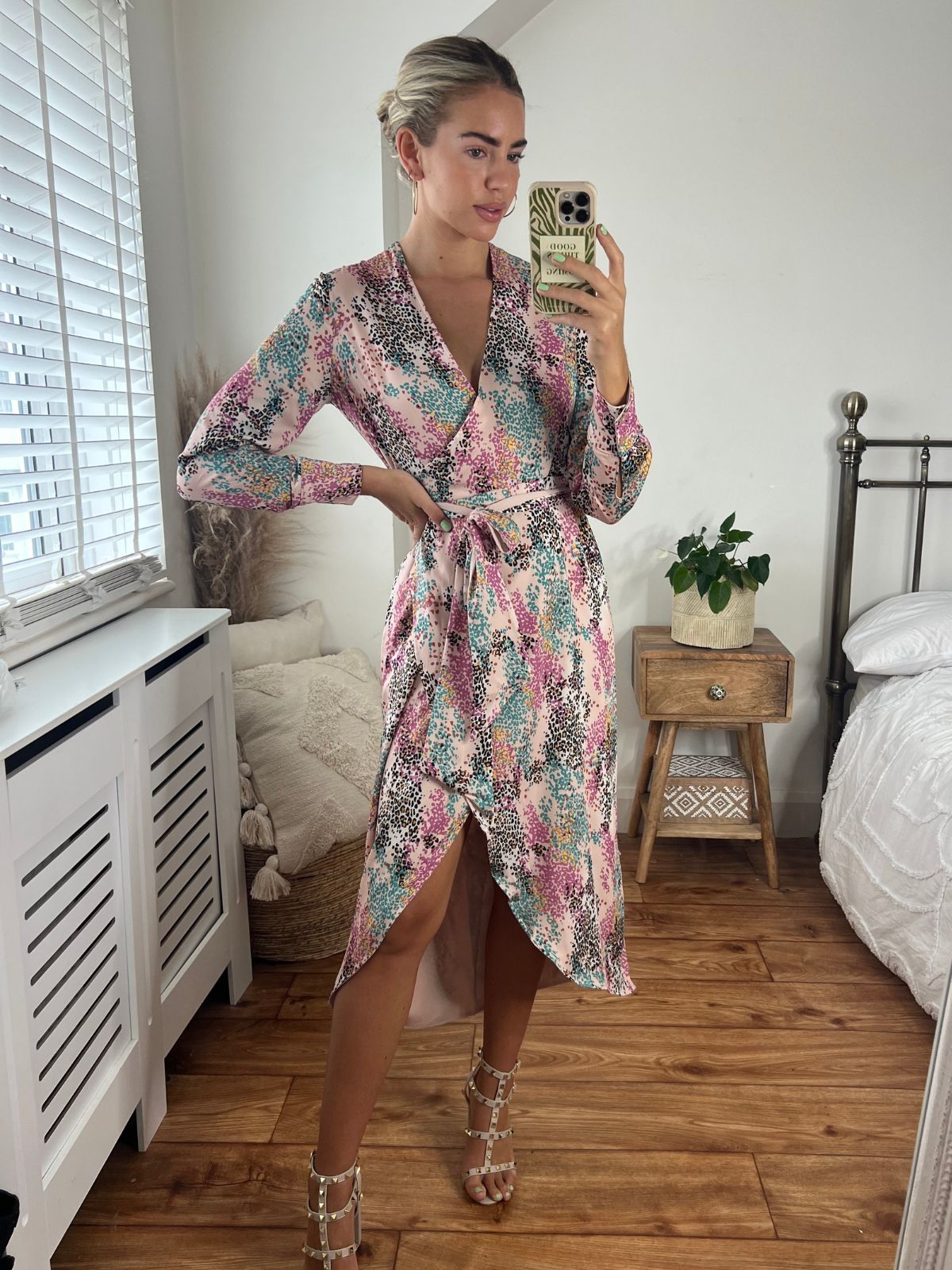 Open sales wrap dress