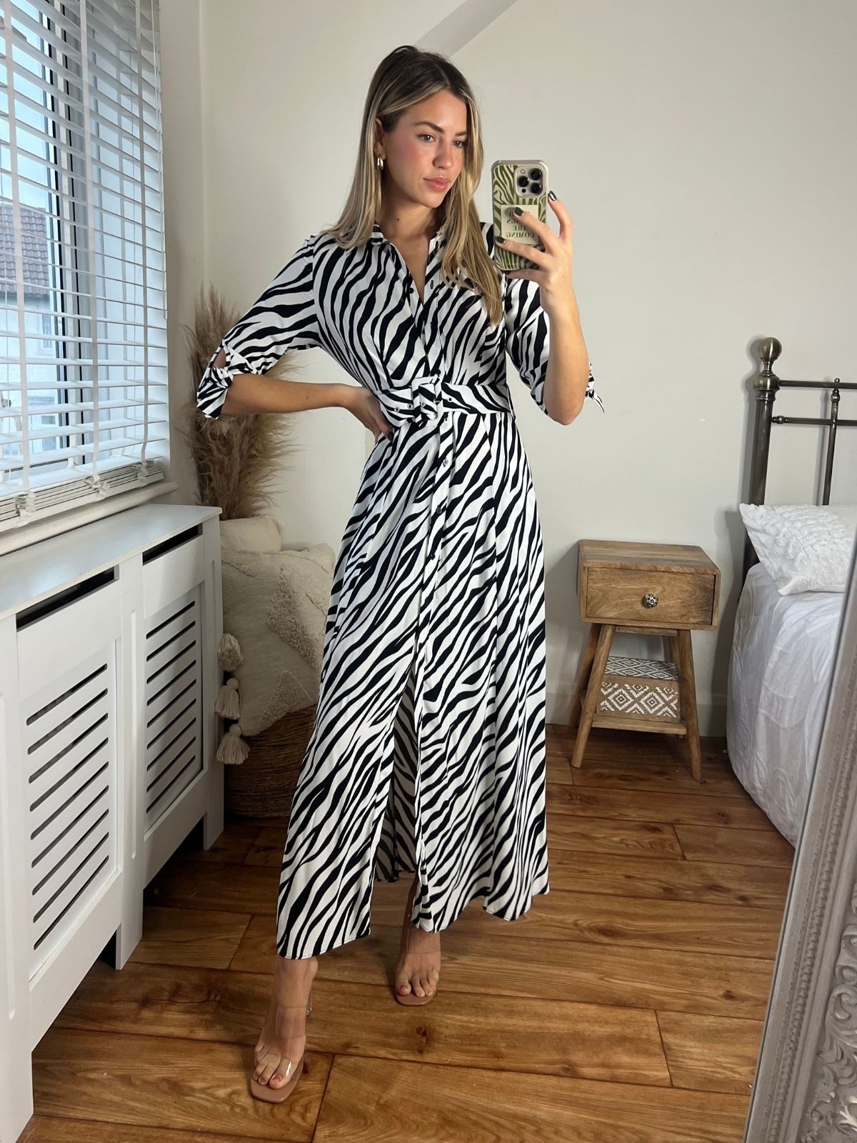 Zebra Print Shirt Dress