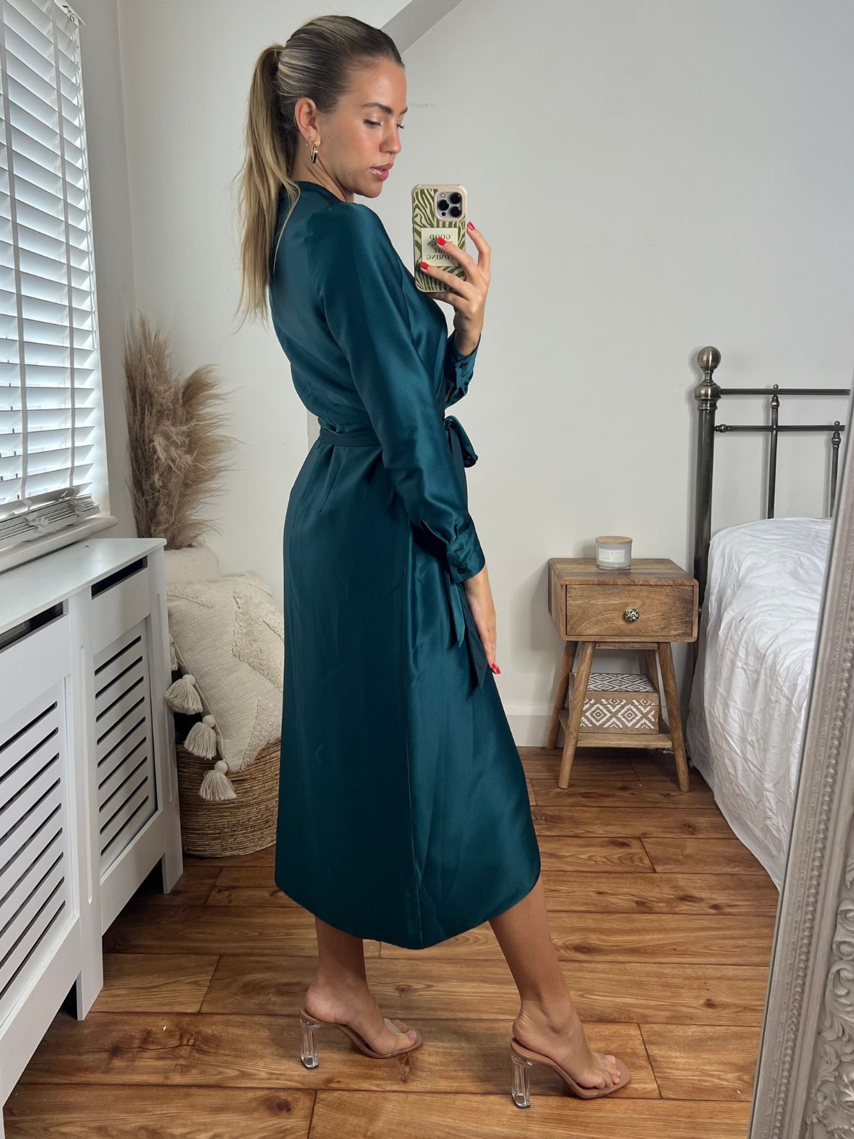 Green Ombre Dress | Fergie Reversible 2 in 1 Wrap Midi Dress