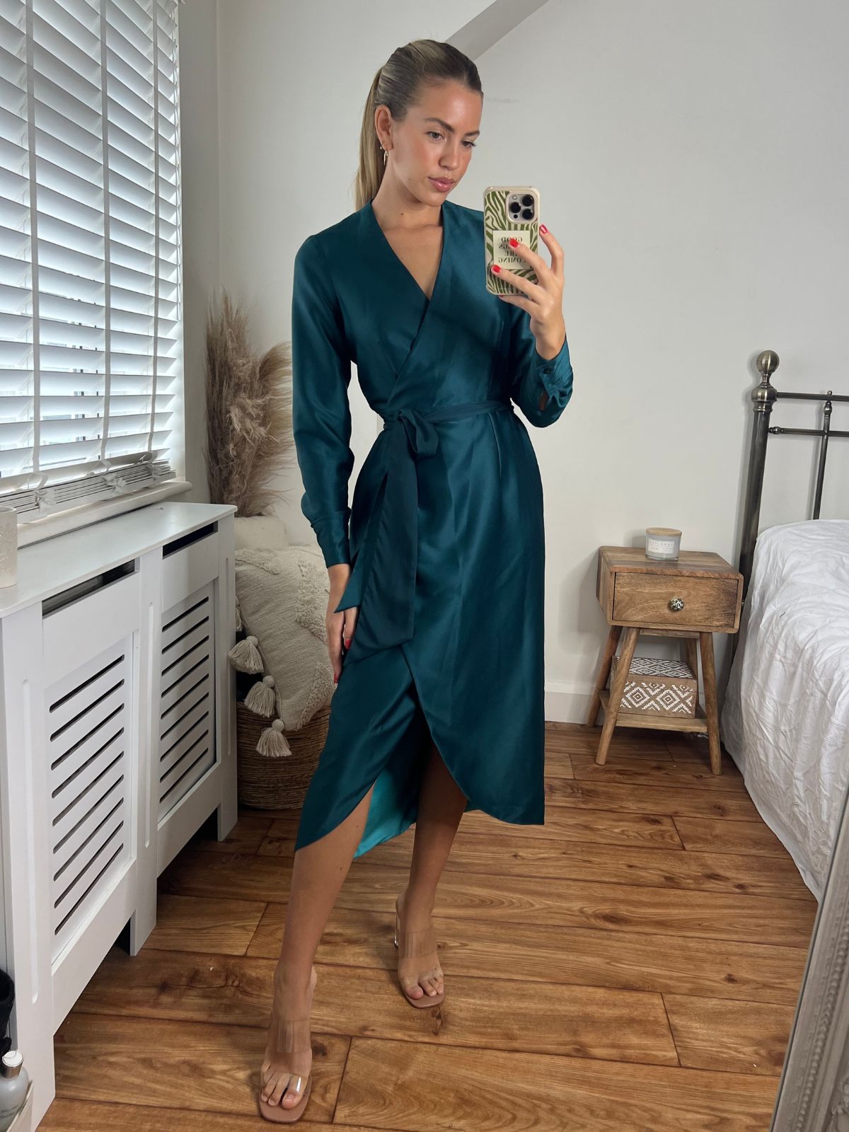 Green Ombre Dress | Fergie Reversible 2 in 1 Wrap Midi Dress