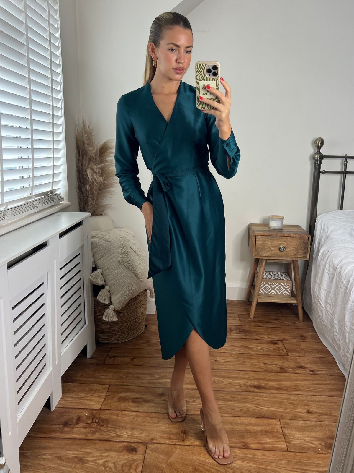 Green Ombre Dress | Fergie Reversible 2 in 1 Wrap Midi Dress
