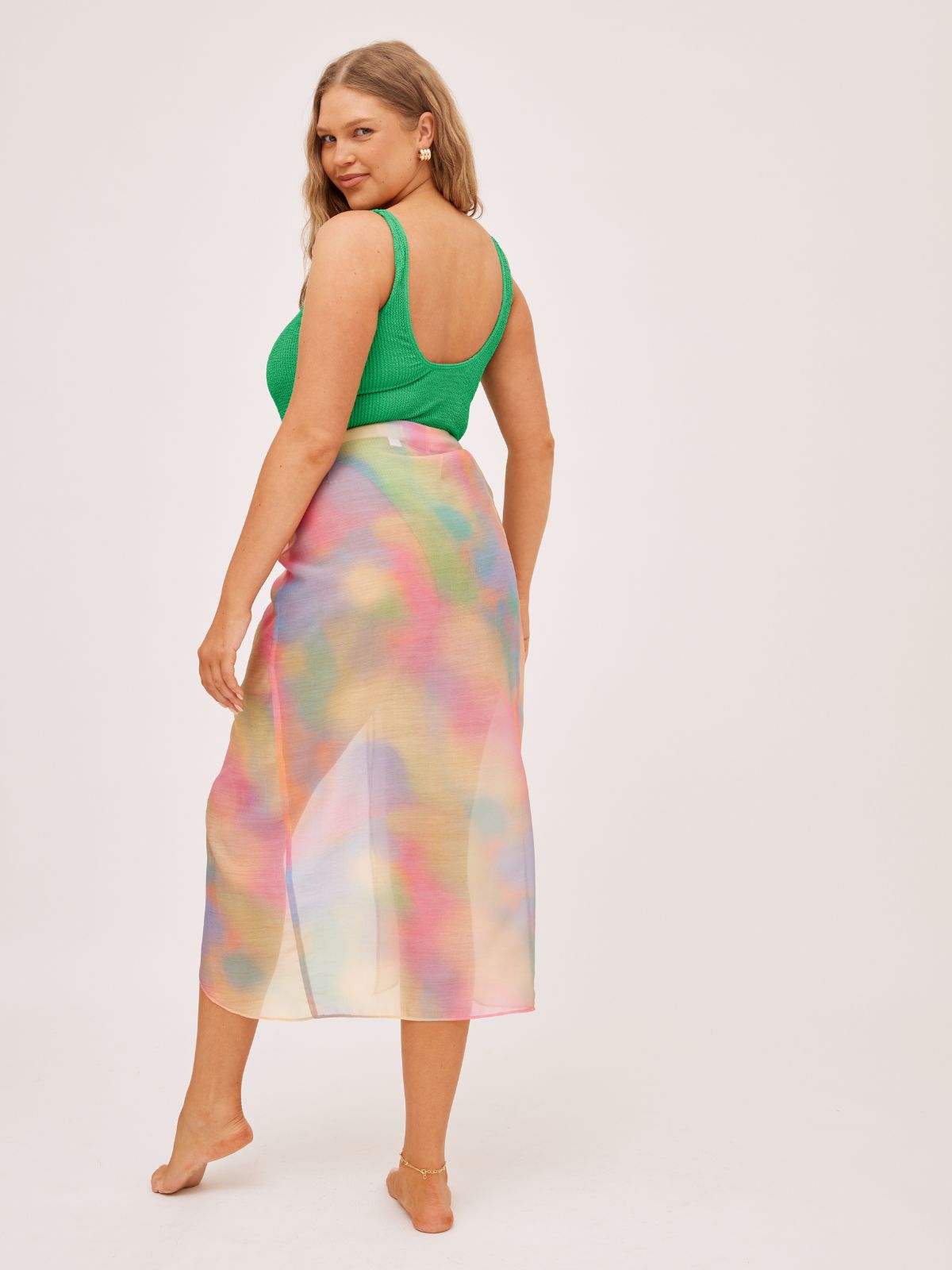 Aurelia Sheer Beach Sarong / Pastel Ombre