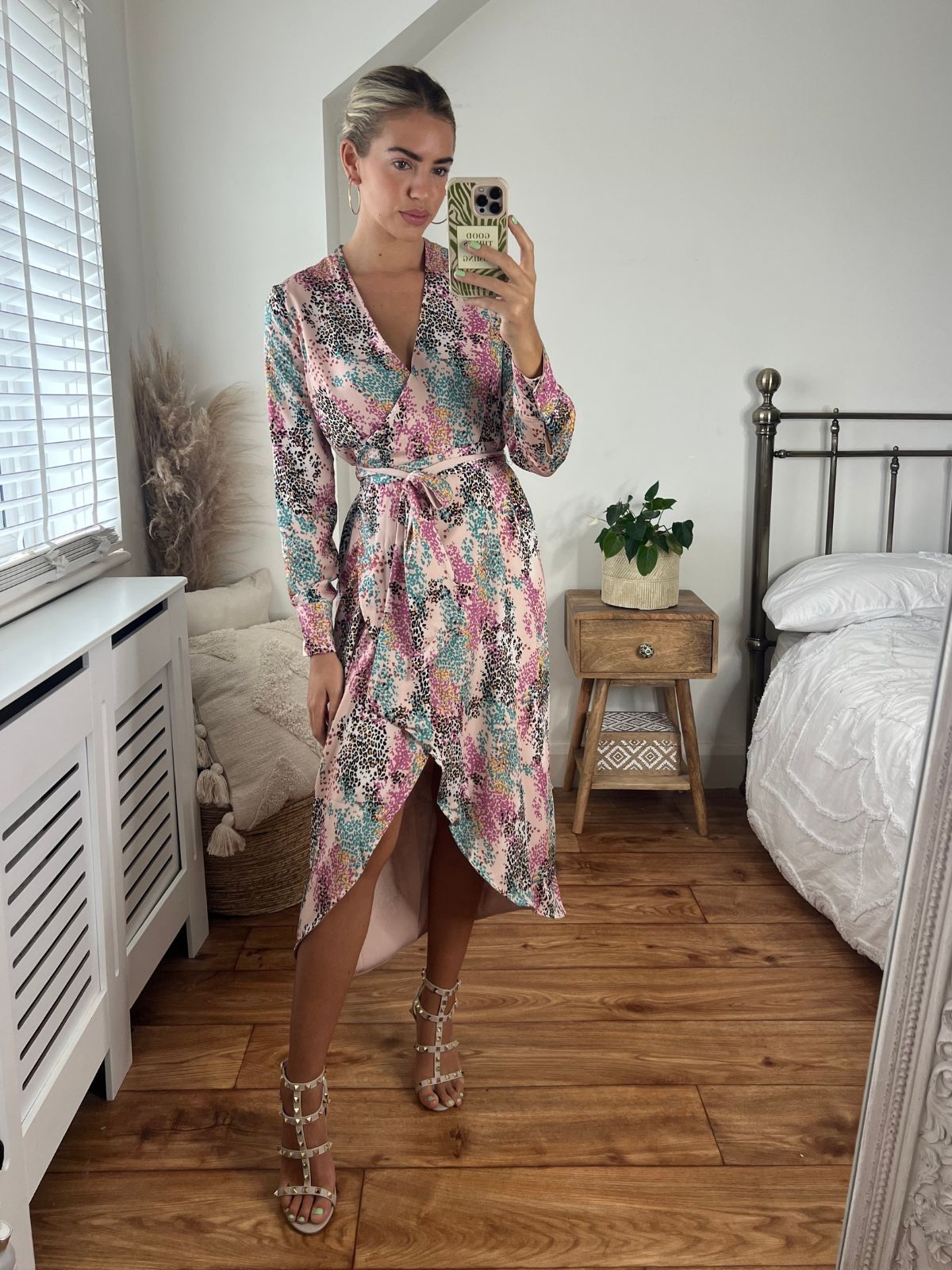 Animal Print Wrap Dress
