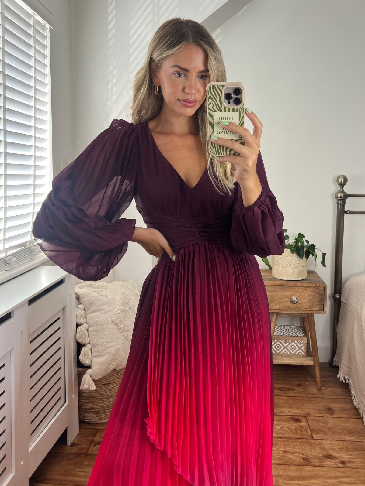 Long Sleeve Ombre Maxi Dress