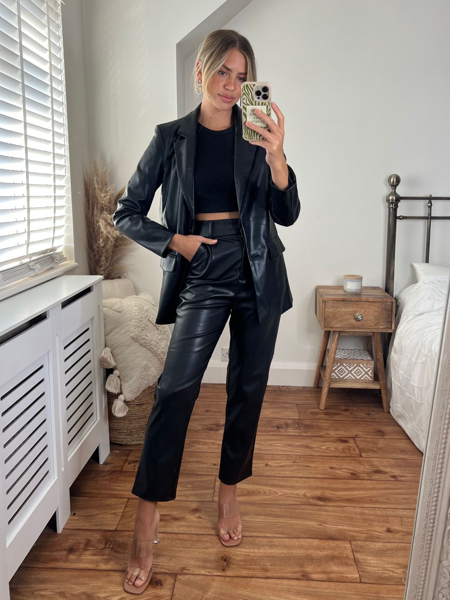 Black PU Blazer