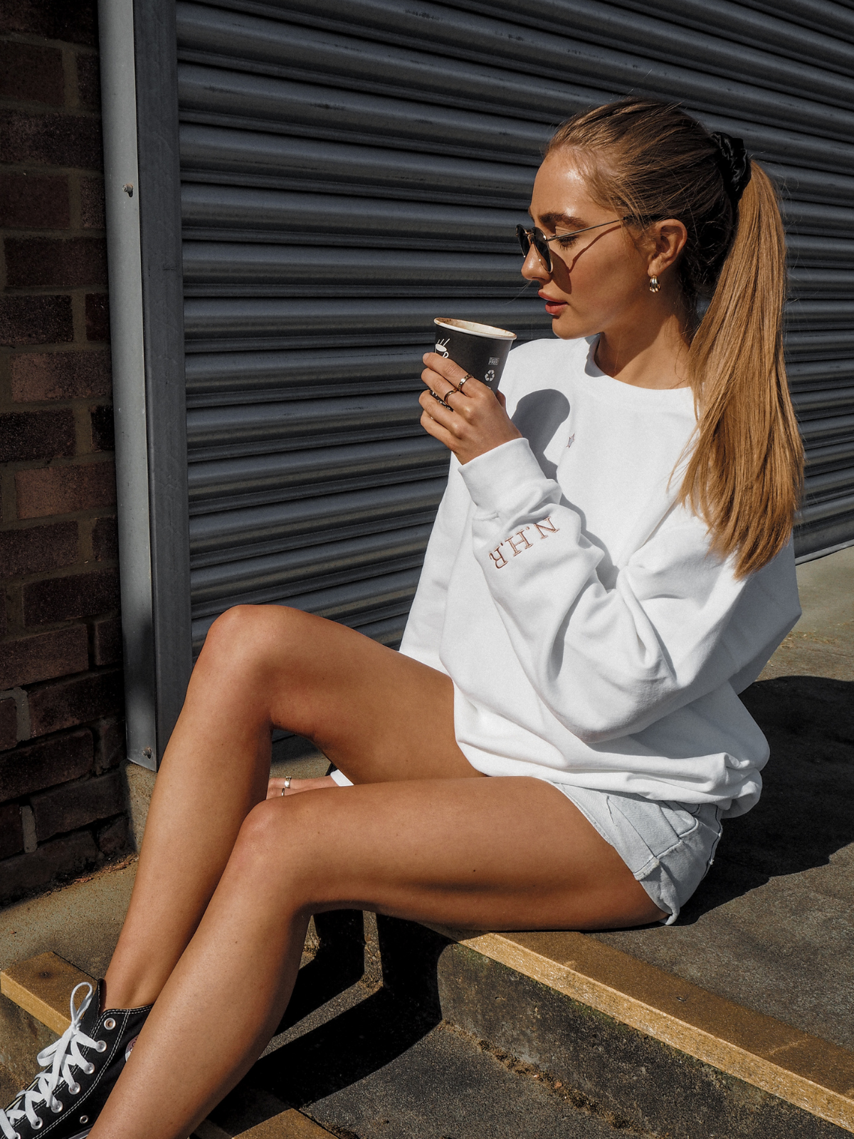 Personalised White Sweater | Kai White Round Neck Sweater