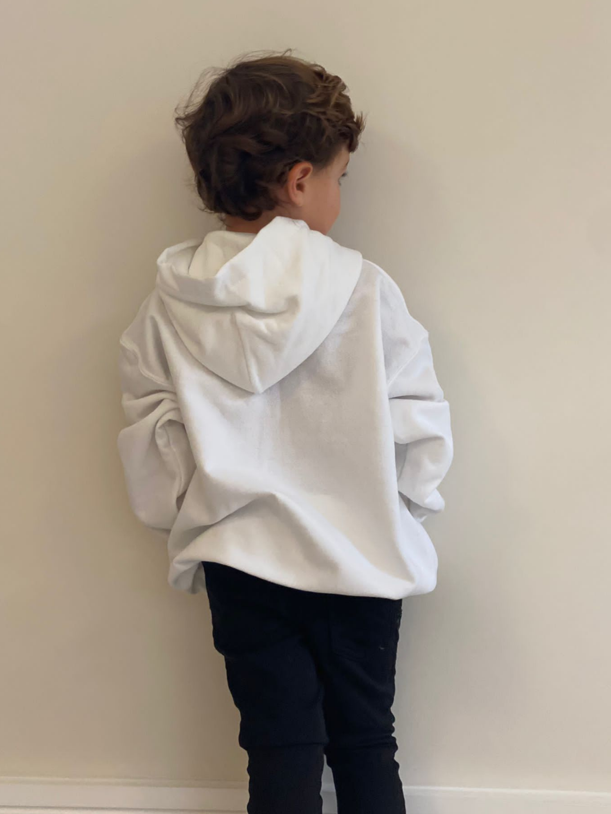 Toby Children's Unisex Multicoloured Text Personalised Hoodie / White
