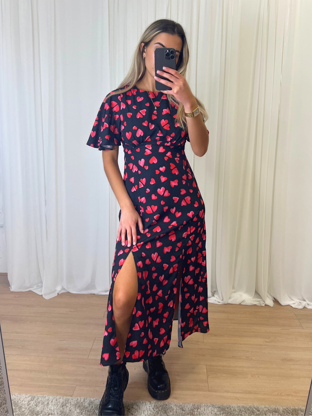 Heart print dress best sale