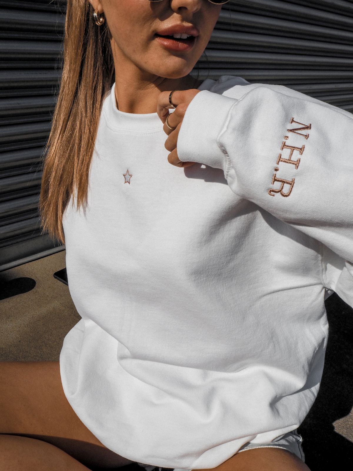 Personalised White Sweater | Kai White Round Neck Sweater