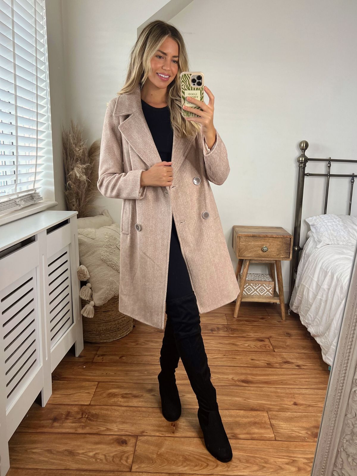 Pink Double Breasted Coat